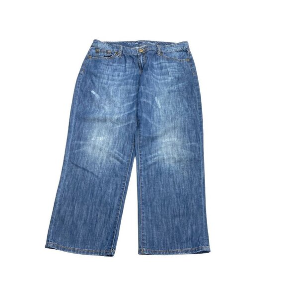 The Limited Boyfriend Distressed Women's size 6 Dark Wash Blue Denim Jeans - Picture 1 of 5